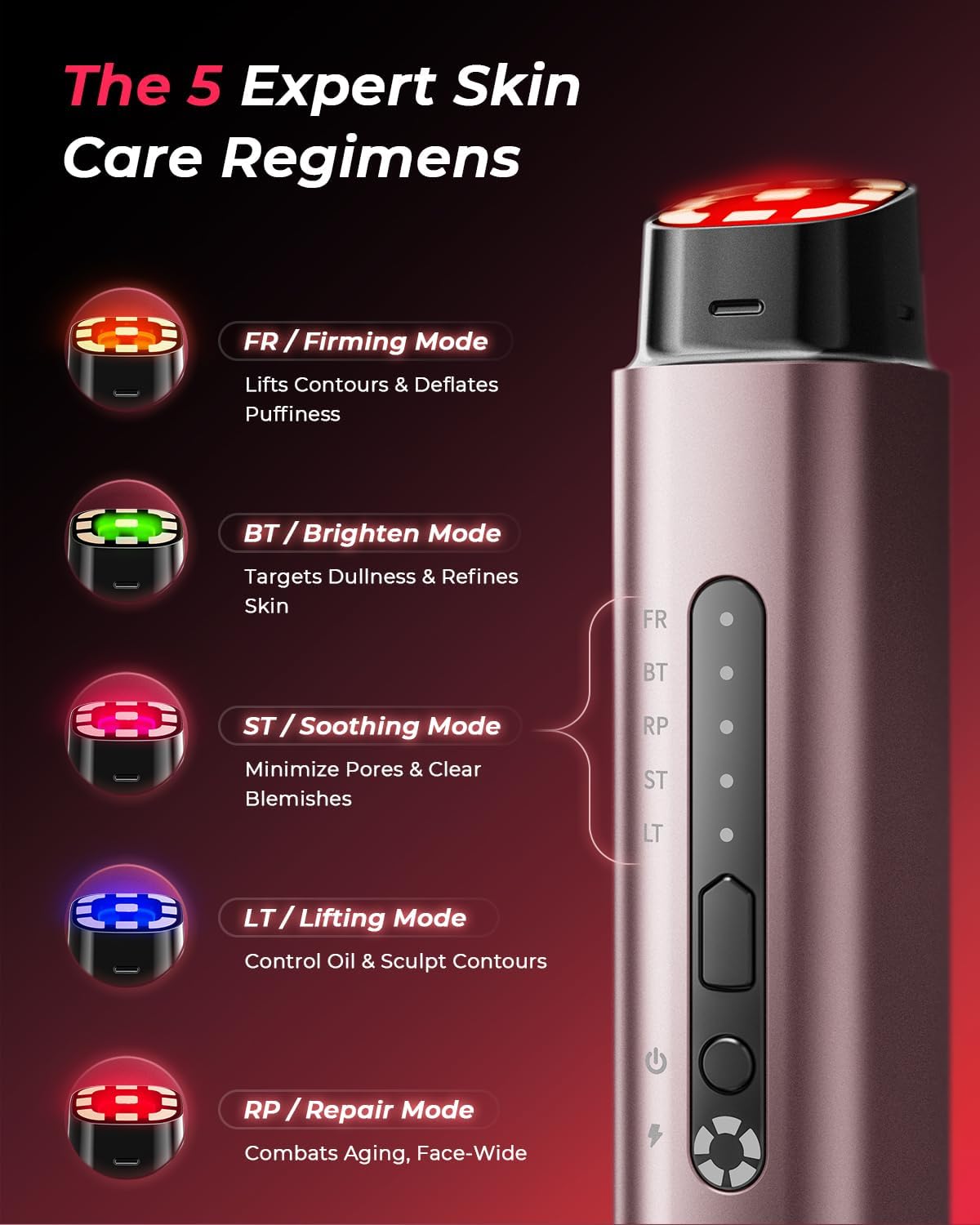 Detalle de Face Massager Facial Lifting Device — Electric Face Sculpting Tool with EMS Microcurrent Massage