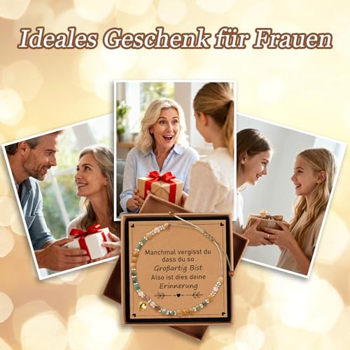 Detalle 2 de TUZELIYA Inspirierendes Natursteinarmband – Mutmacher Geschenk für Frauen