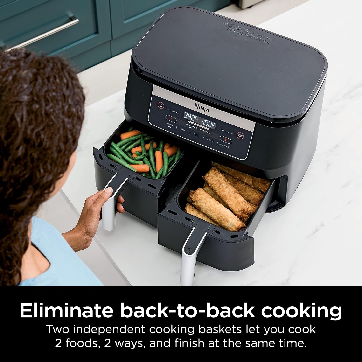 Thumbnail 6 de Ninja Foodi DZ090C 5-in-1 6-qt Dual-Basket Air Fryer with DualZone Technology