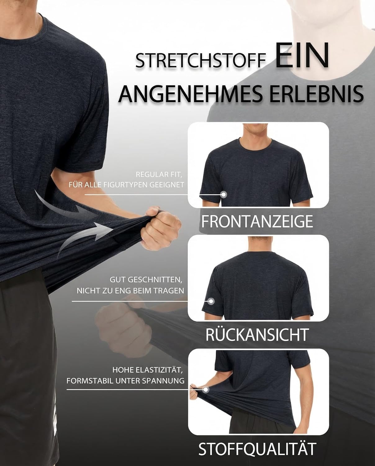 Thumbnail 5 de MAGCOMSEN Herren Sportshirt atmungsaktiv – leichtes Lauf- & Trainingsshirt mit Polyester