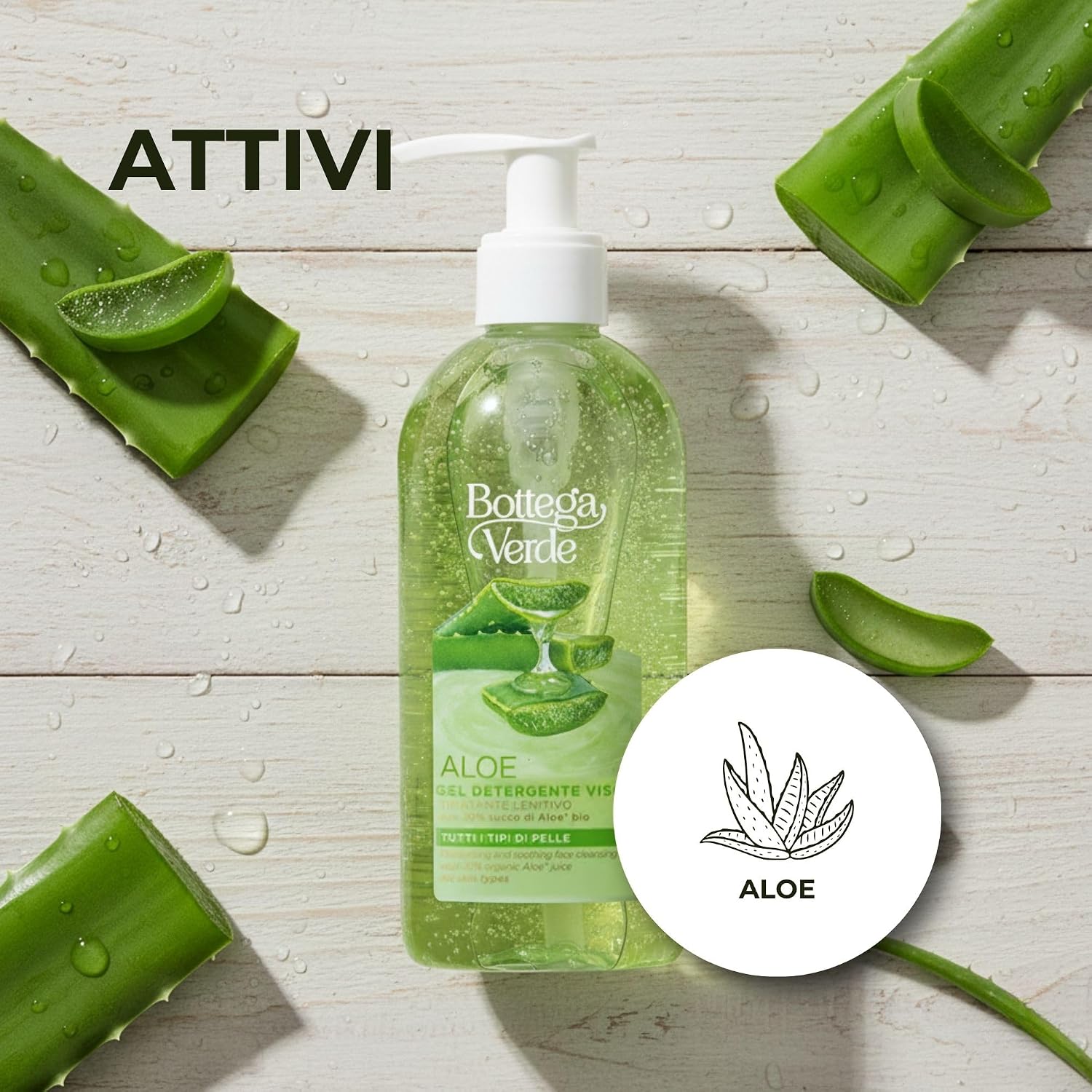 Detalle 2 de Bottega Verde Aloe Gel detergente viso 200 ml