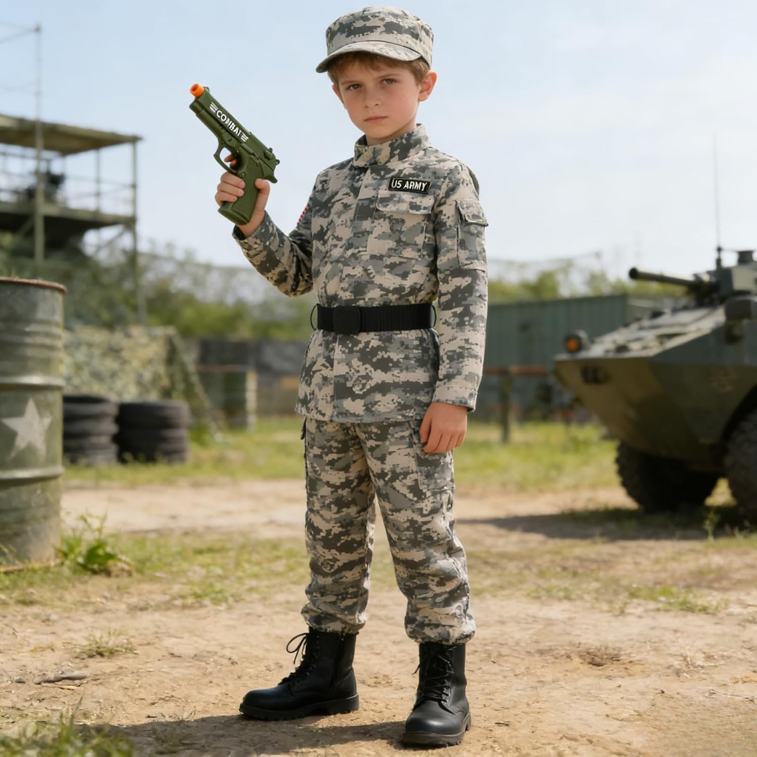 Detalle de Yolsun Kids' Army Costume, 11-Piece Set