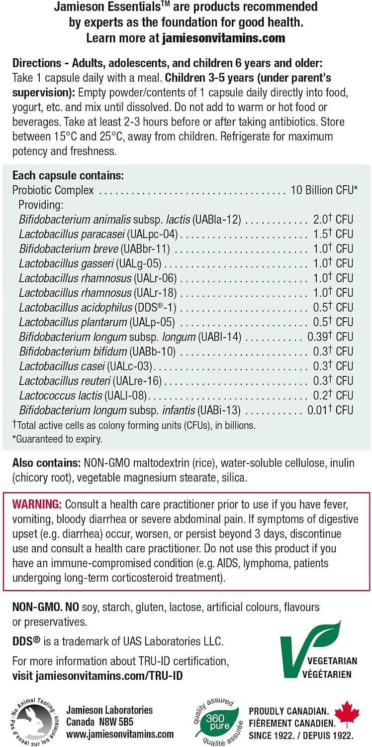 Thumbnail 4 de Jamieson 9012 Probiotic, 10 Billion CFU, 14 Strains, 60 Capsules