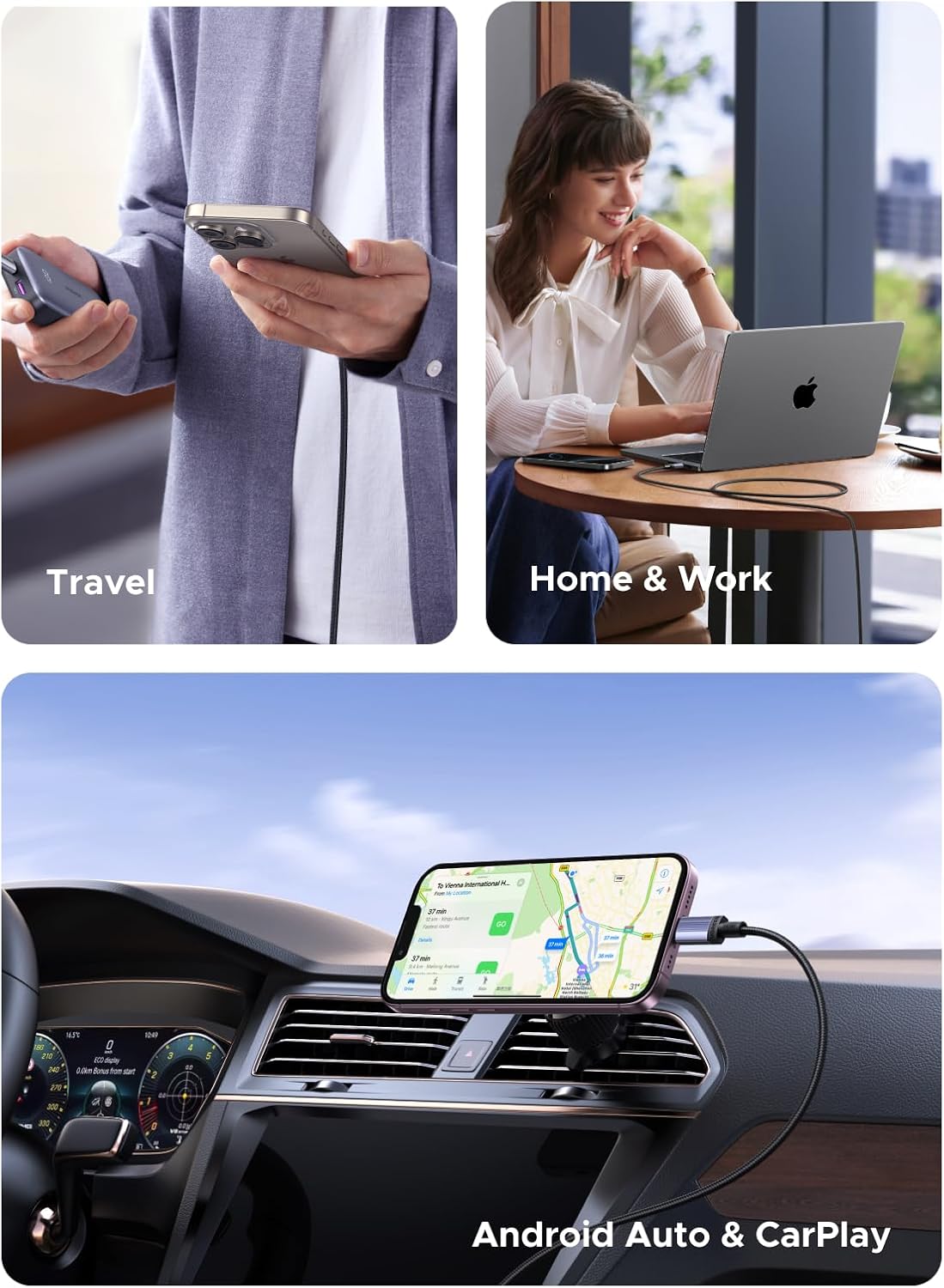 Detalle 1 de UGREEN 240W USB-C PD 3.1 Cable 2 Pack