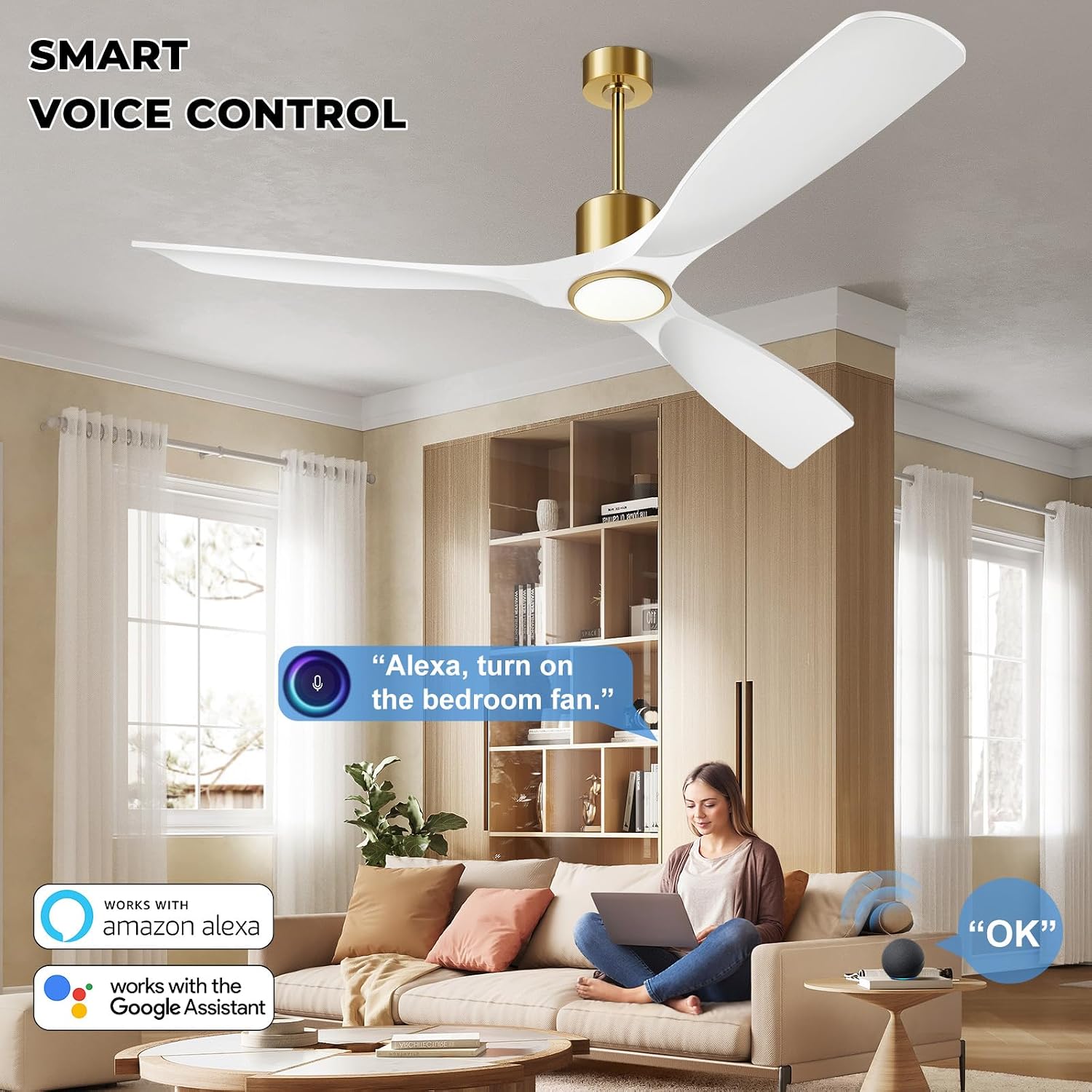 Detalle 2 de BOOSANT Ceiling Fan 60-Inch