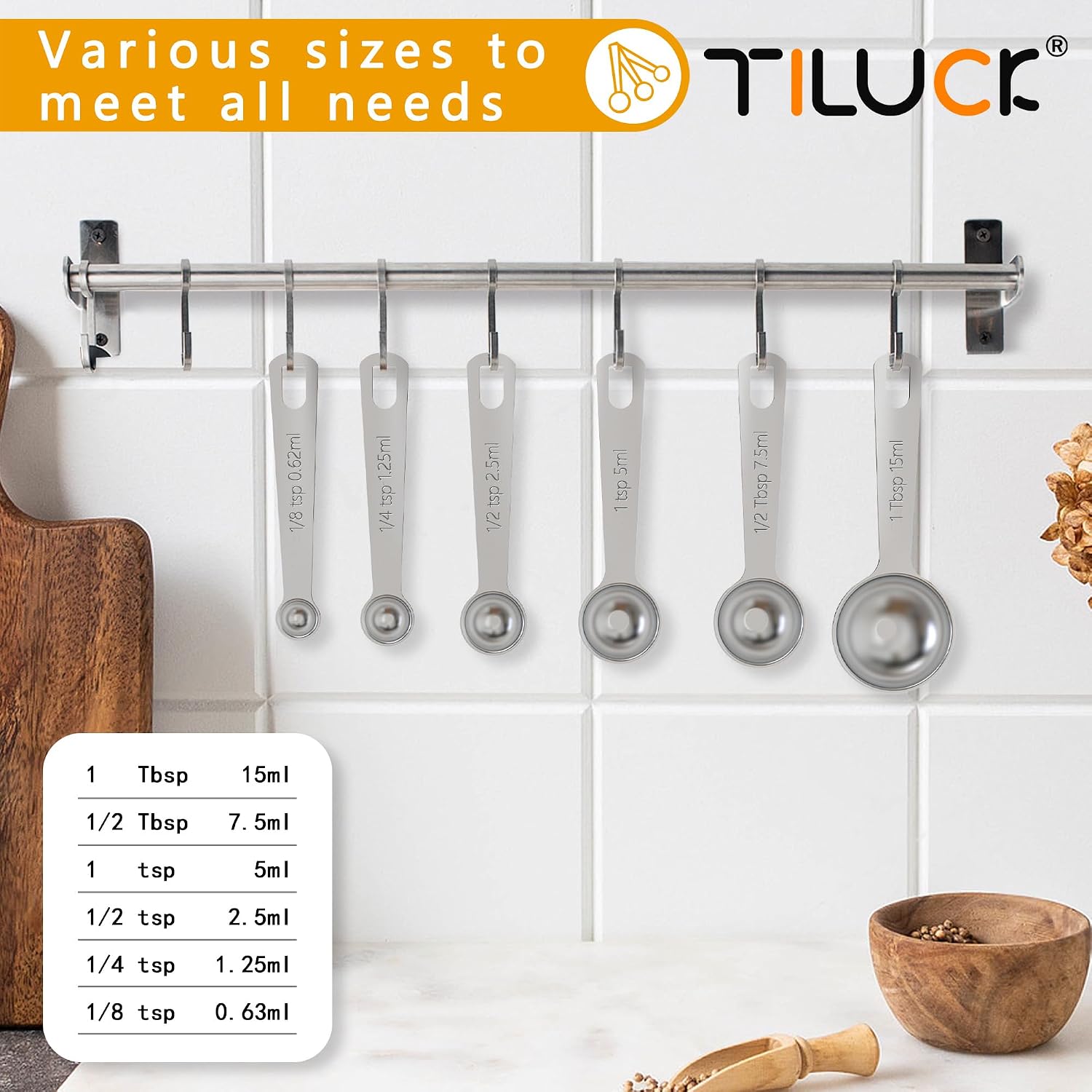Detalle 2 de TILUCK Measuring Spoons Set 6-piece 🍽