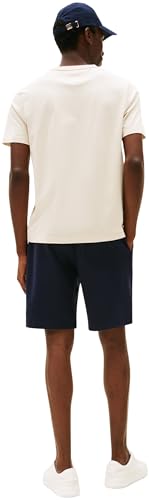 Detalle 2 de Tommy Hilfiger Herren T-Shirt Kurzarm Seasonal Solid Tee mit Rundhalsausschnitt, Elfenbein (Newsprint), XL