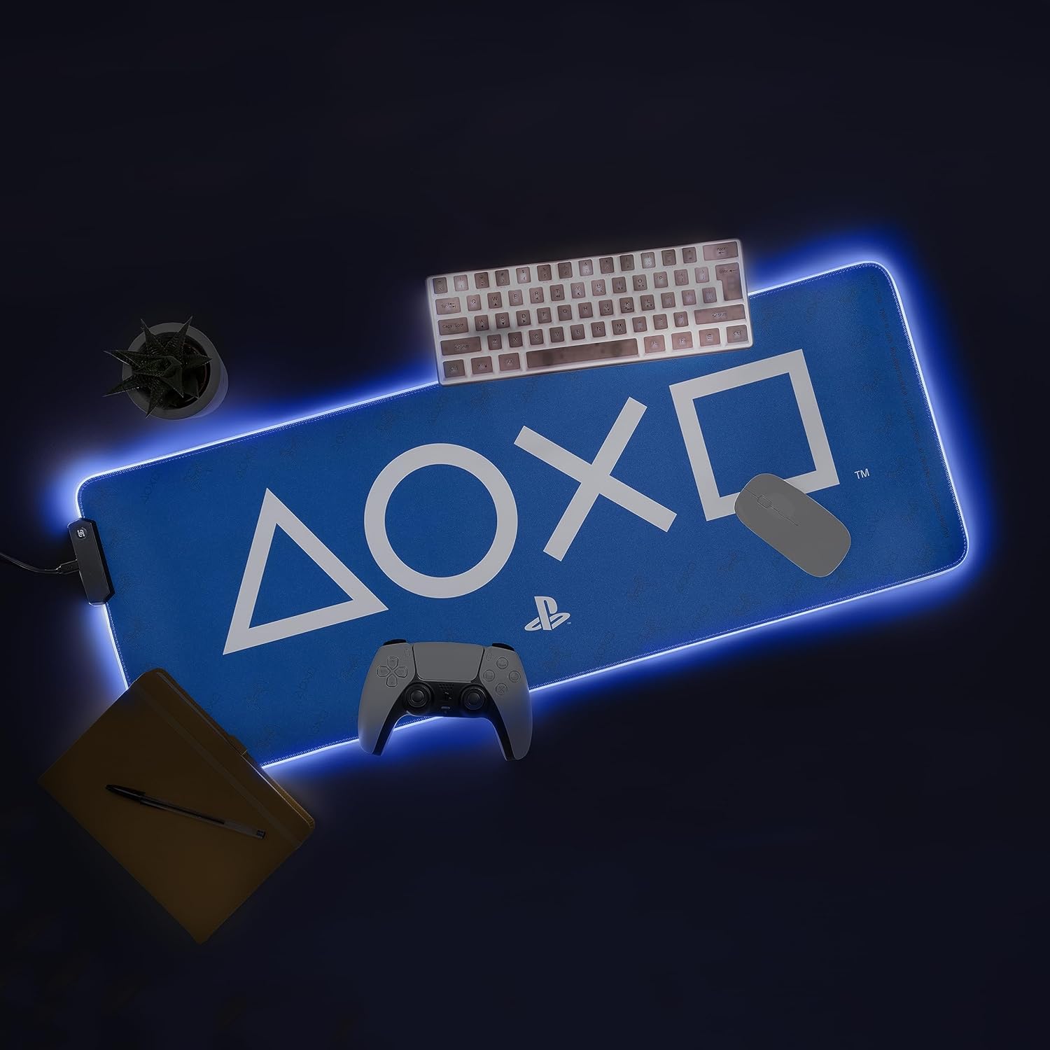Detalle 2 de Playstation Light Up desk mat - Tapis de bureau lumineux 80 x 30 cm