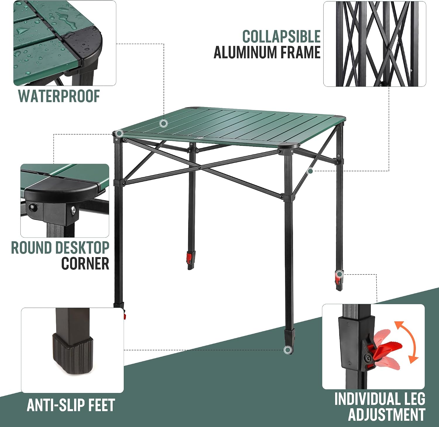 Thumbnail 3 de VILLEY Camping Table Folding, 70 cm