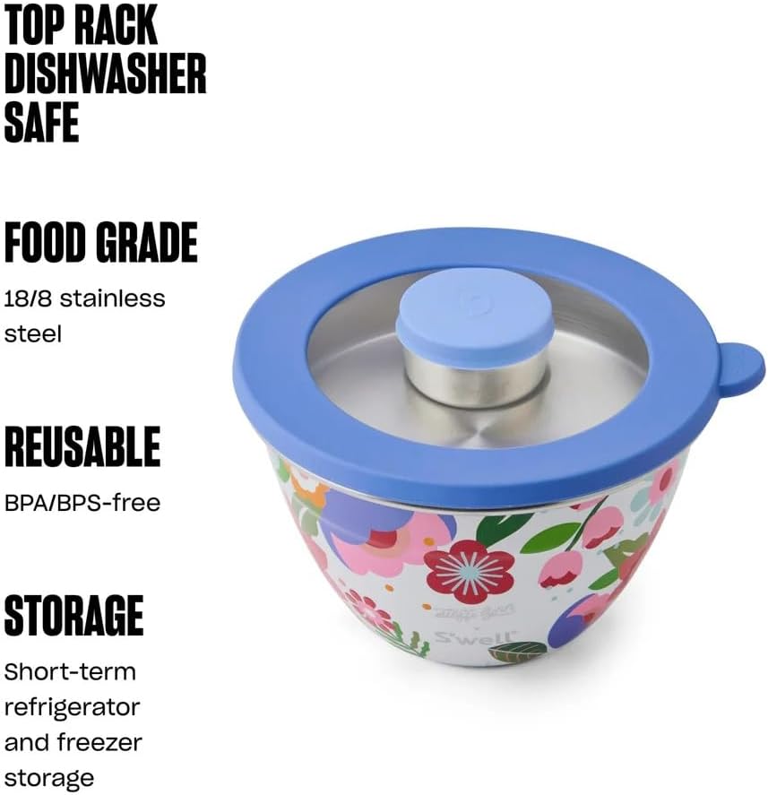 Thumbnail 5 de S'well x Steffi Lynn Salad Bowl Kit, 1.9 Litre Stainless Steel, Leakproof