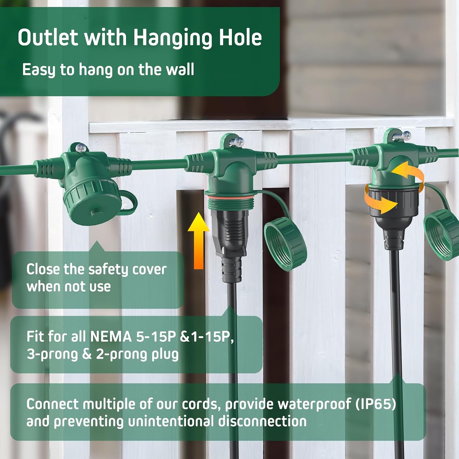 Thumbnail 5 de Belllights B525 50 ft Outdoor Extension Cord, 6 Covered Outlets, 16/3 SJTW