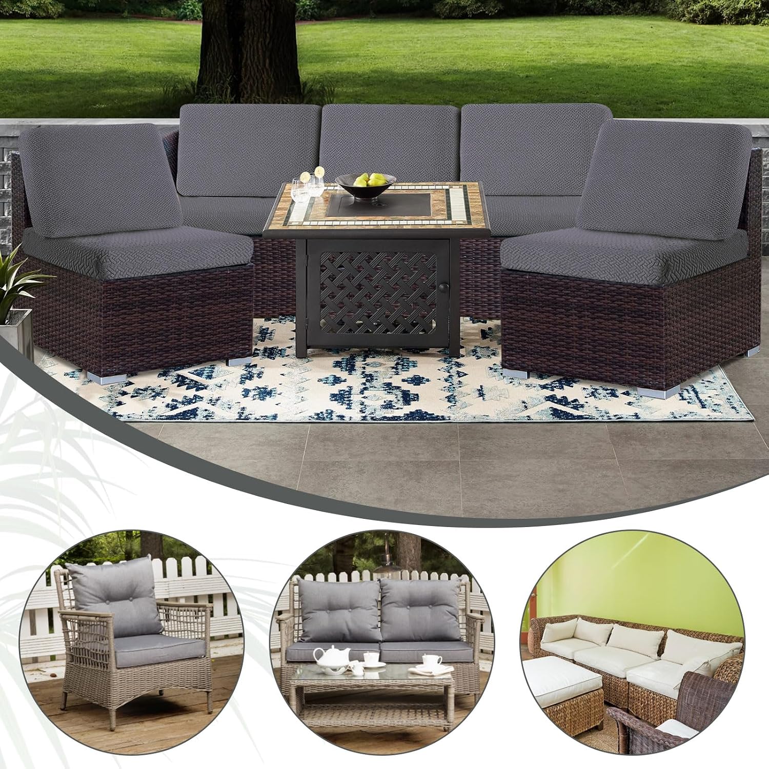 Thumbnail 5 de MIFXIN Sofa Cushion Covers, 3-Piece Set