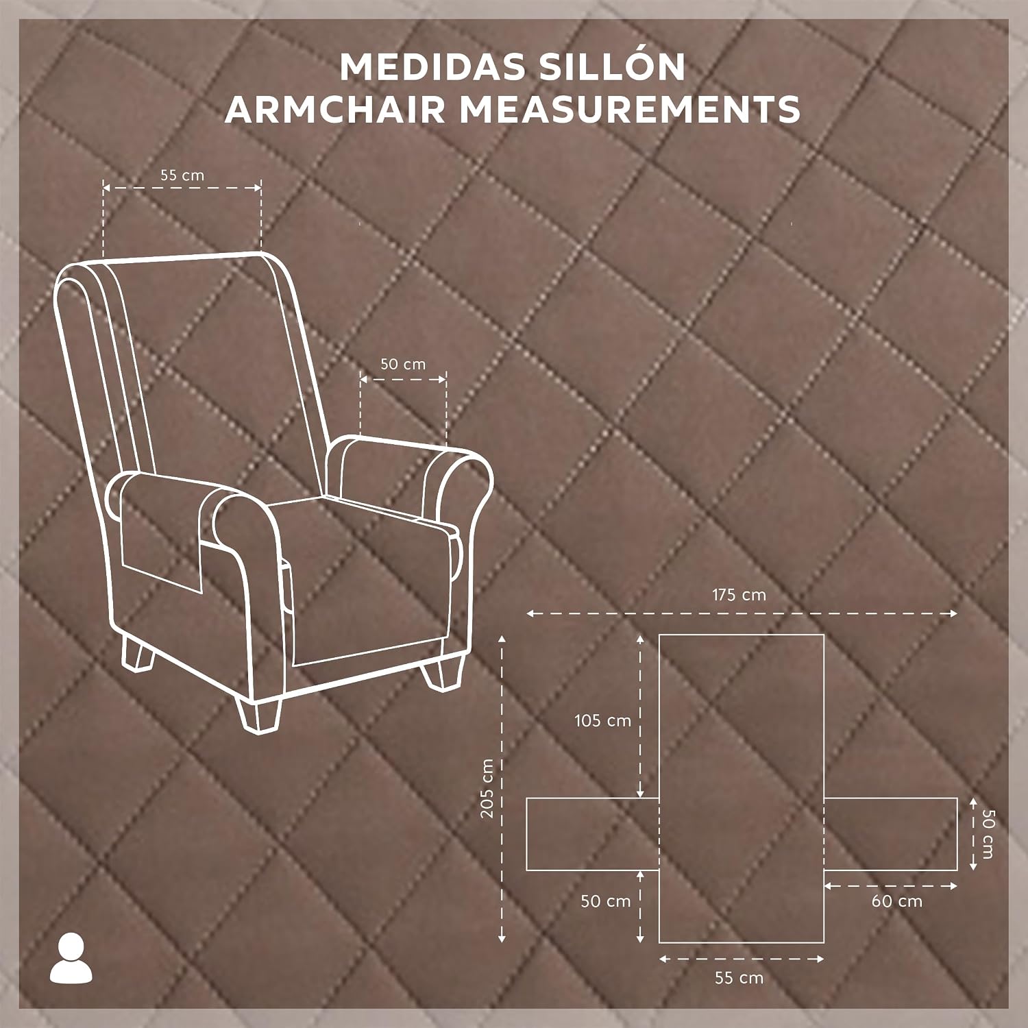 Detalle de Textilhome Malu 1 plaza funda sillón 55 cm