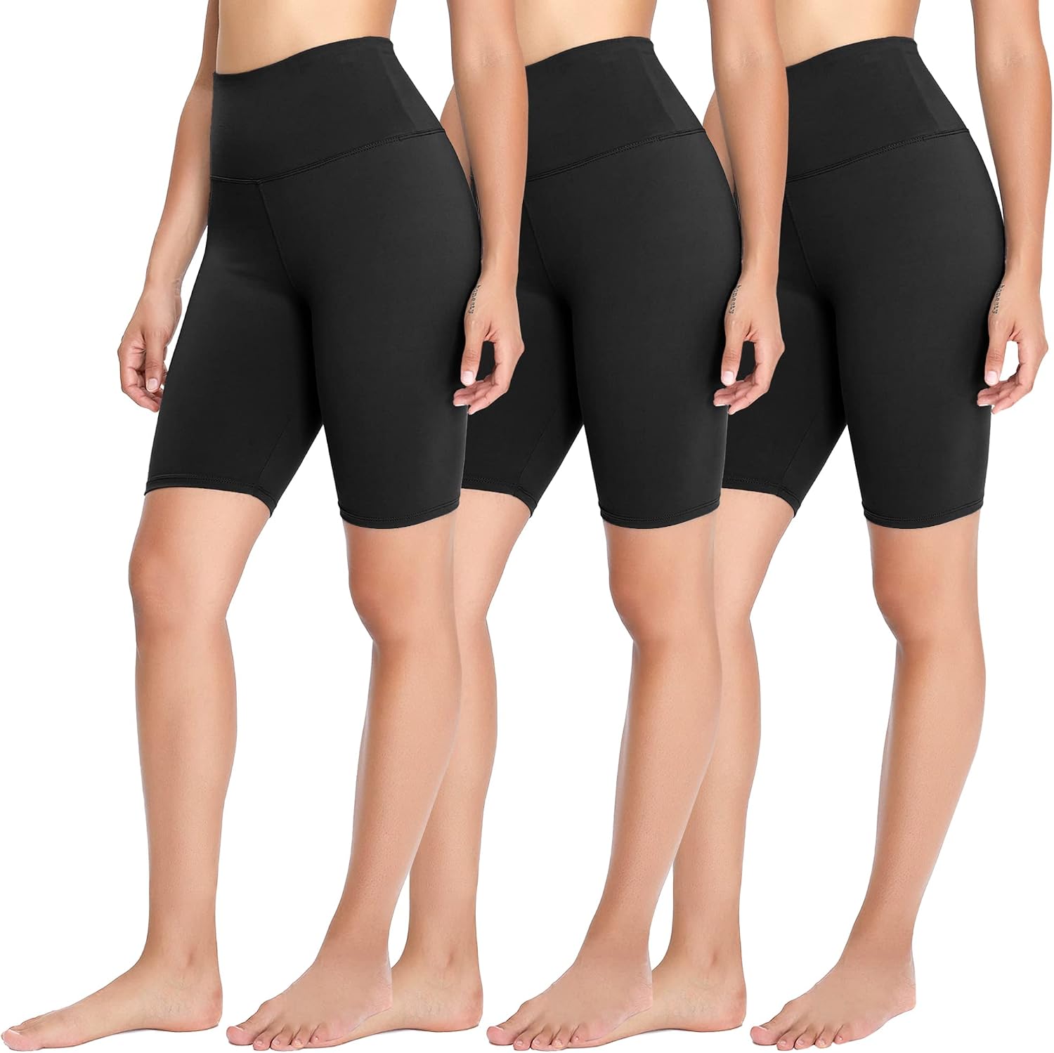 Detalle de FOTOCITI Radlerhose Damen High Waist – 3er Pack elastische Shorts, vielseitig