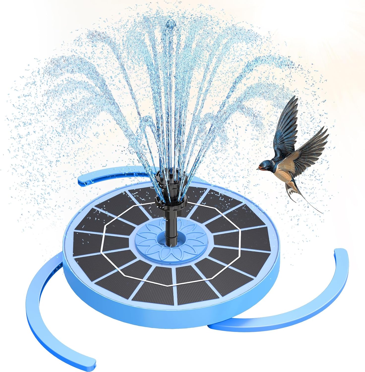 Detalle de AISITIN 3.5W Solar Fountain Pump – Upgraded 2025 (Blue) for Bird Bath, Garden and Pond