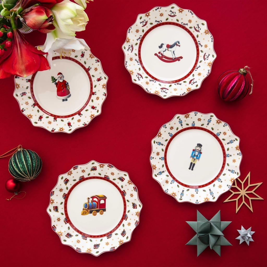 Detalle de Villeroy & Boch 14-8585-8815 Toy's Delight Anniversary Plate Set, 4-Piece Porcelain