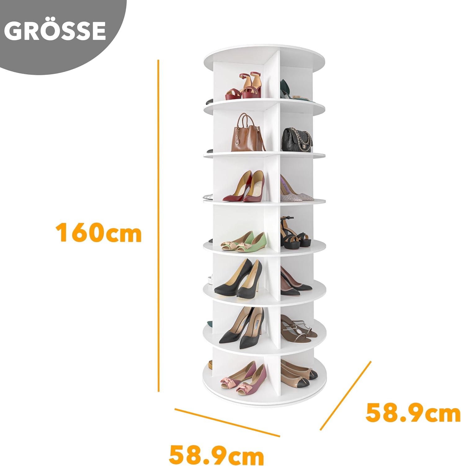 Detalle de SpaceAid 7-Tier Rotating Shoe Rack Tower