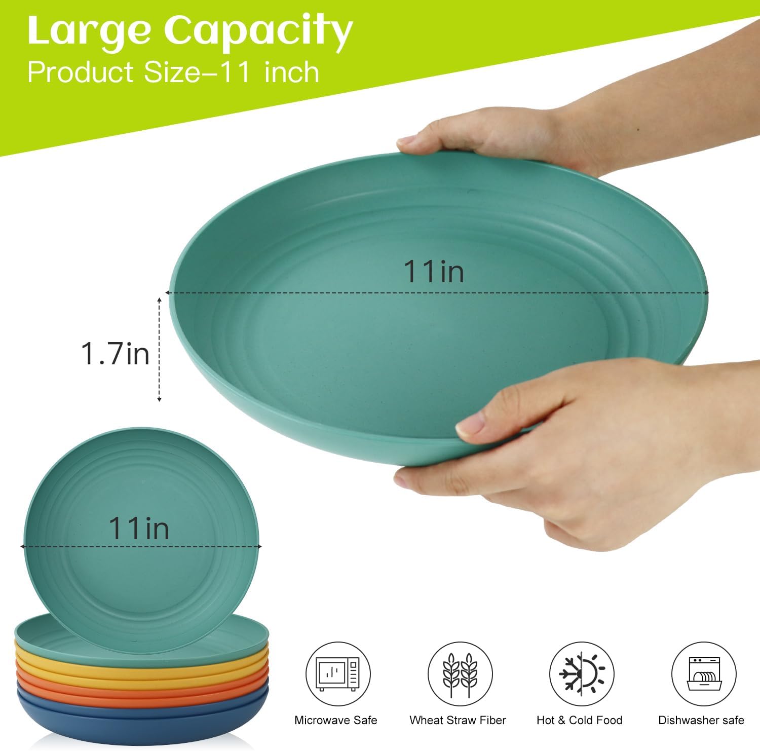 Detalle 2 de Homienly Deep Dinner Plates 11 inch 🍽