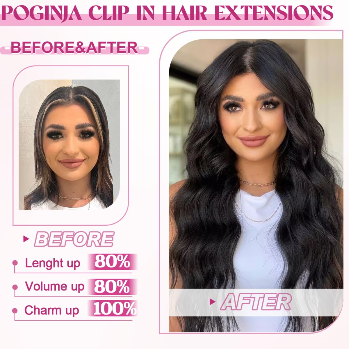 Detalle 2 de 100% Remy 20 Inch Clip-In Hair Extensions 105g ๐โ
