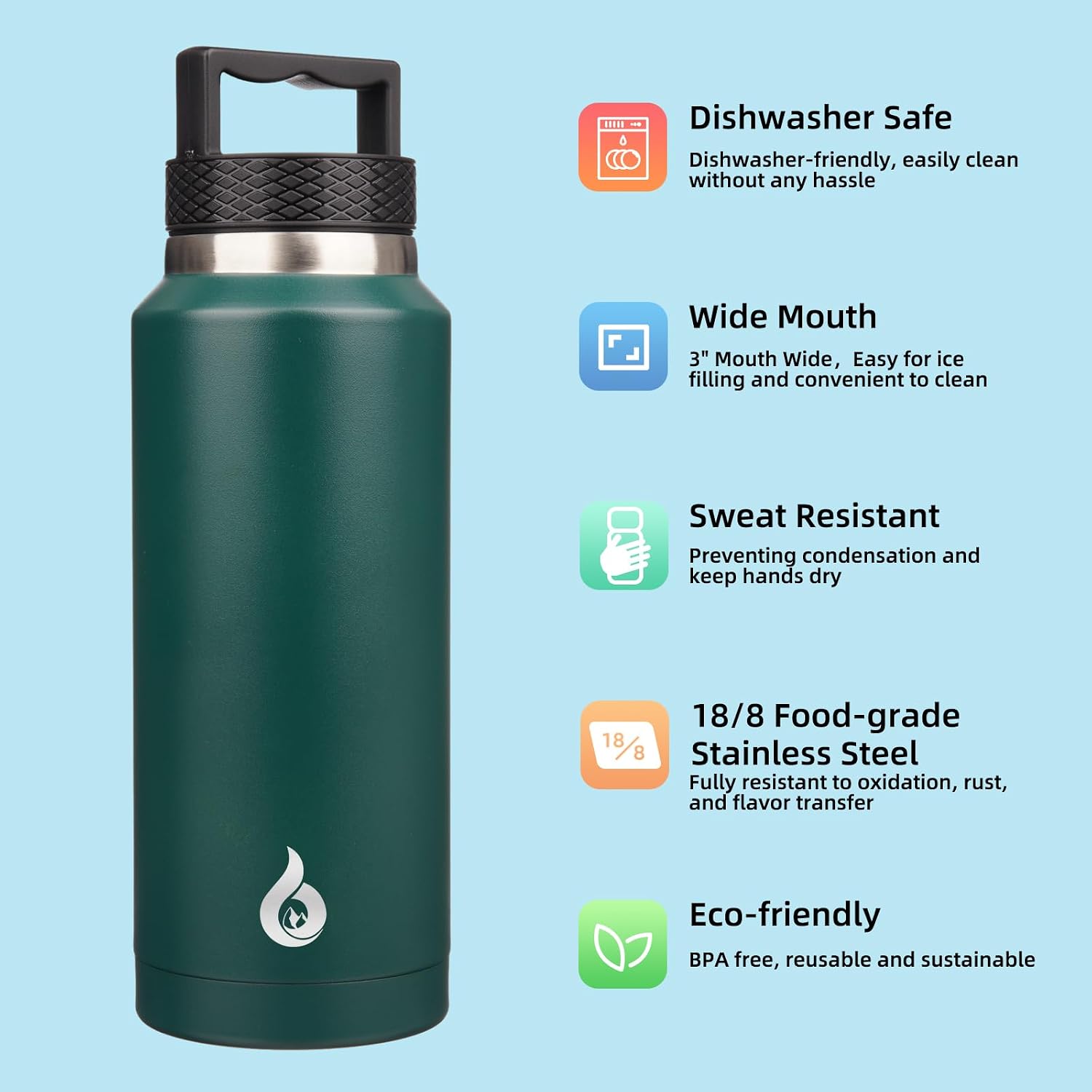 Detalle de BJPKPK Insulated Water Bottle, 36 oz