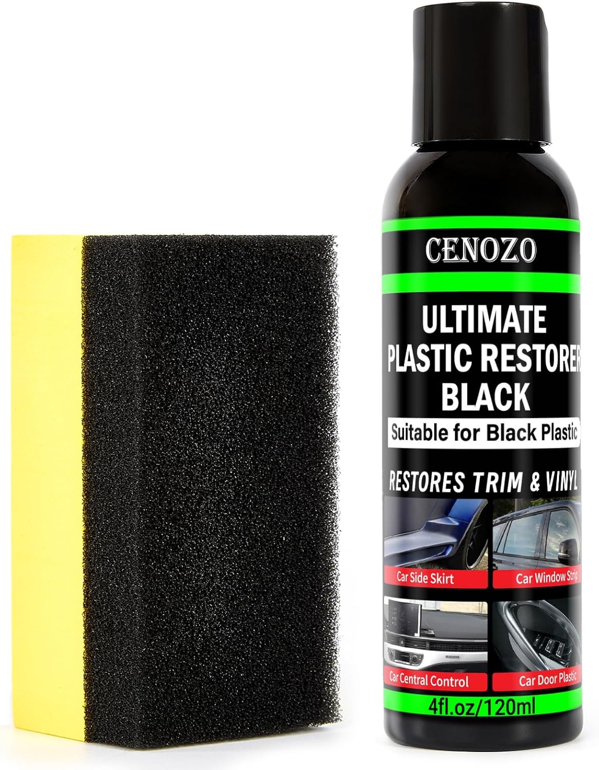 Detalle de Rénovateur Plastique Noir Premium – Brillance durable et protection UV pour l’intérieur et l’extérieur de votre voiture