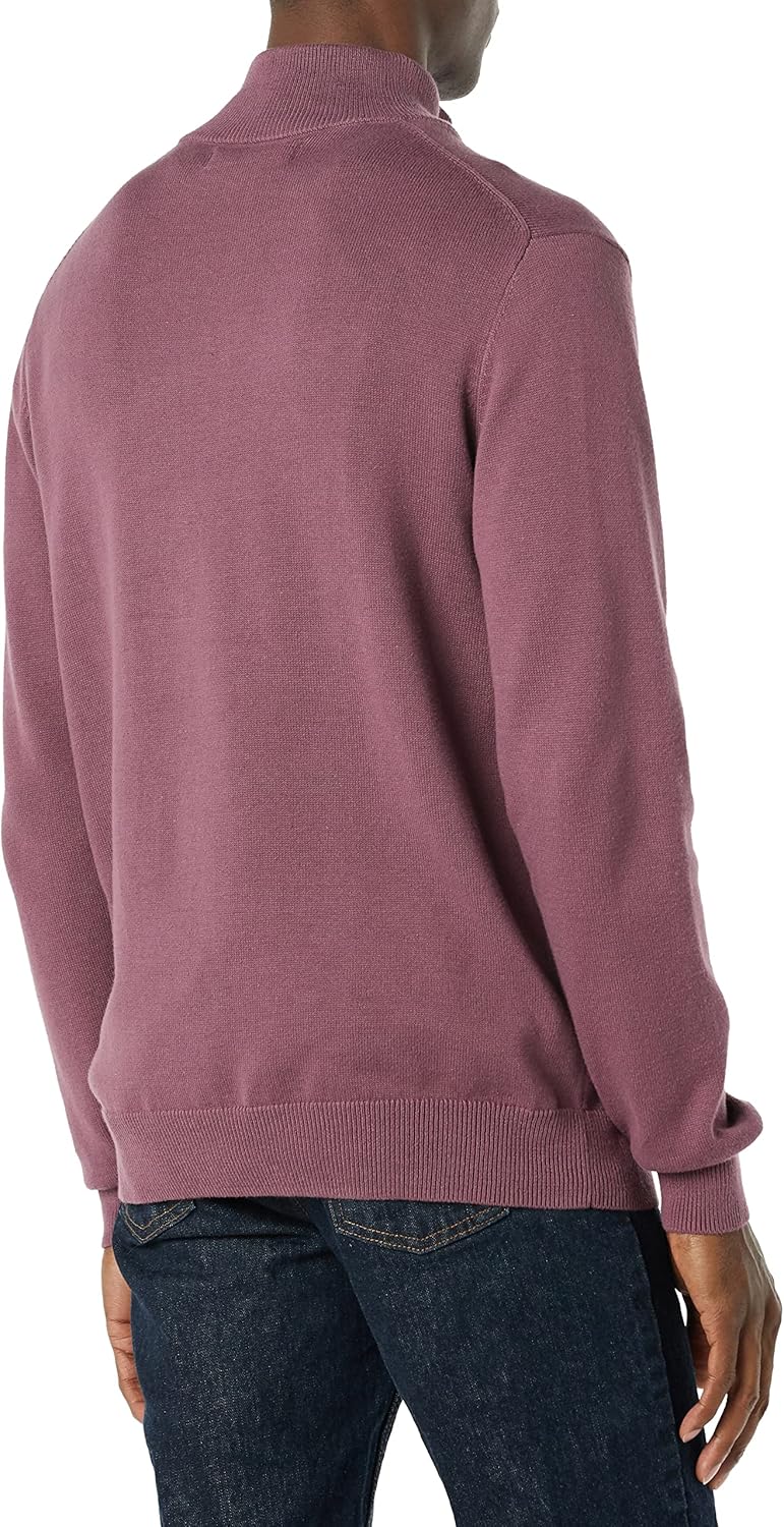Detalle 2 de Amazon Essentials Homme pull zippé 3/4 en 100% coton à coupe regular