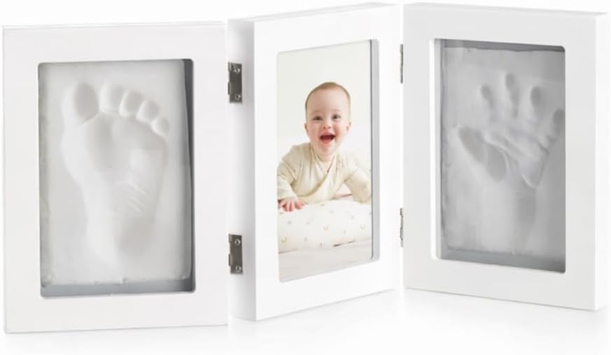Detalle de Jané Cadre Empreinte Bébé avec Photo – Cadre blanc épuré avec pâte à modeler incluse