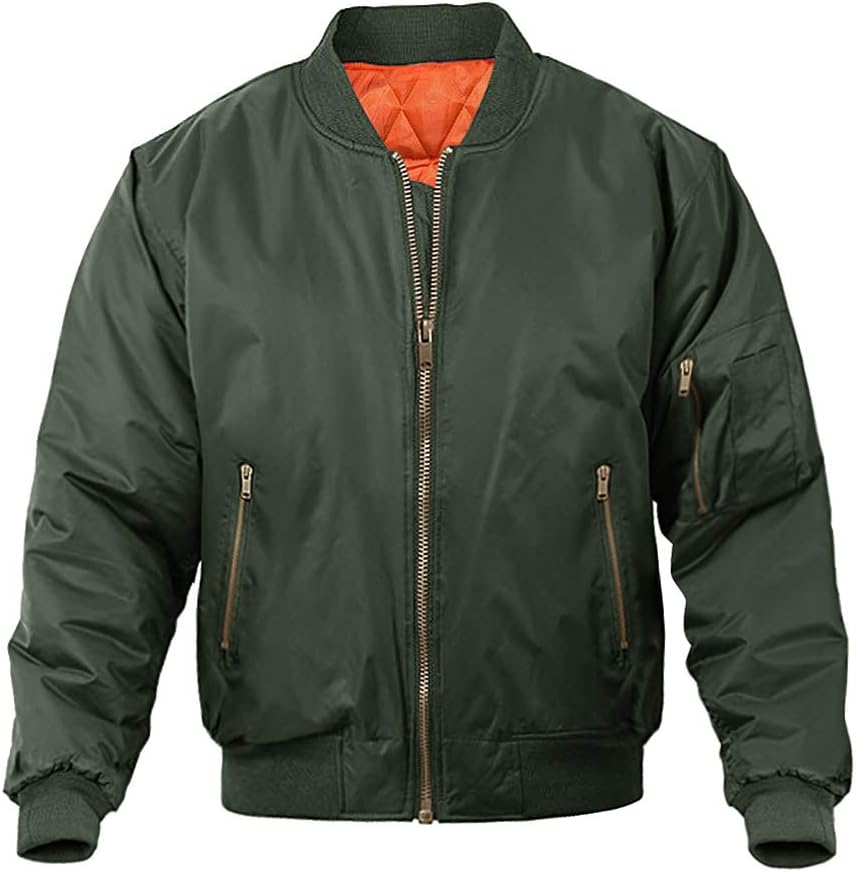 Detalle de MAGNIVIT MT-68 Men's Bomber Jacket with Quilted Lining and Zip Pockets