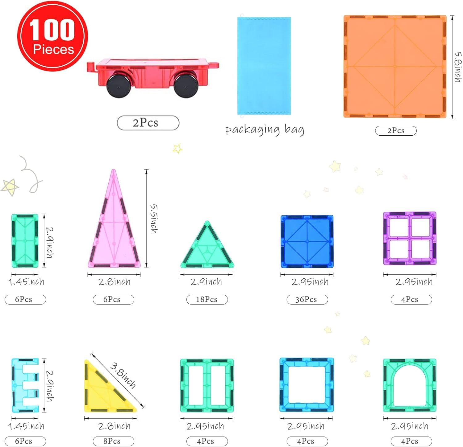 Thumbnail 5 de Katiago Costruzioni magnetiche 100 pezzi per bambini 🧩
