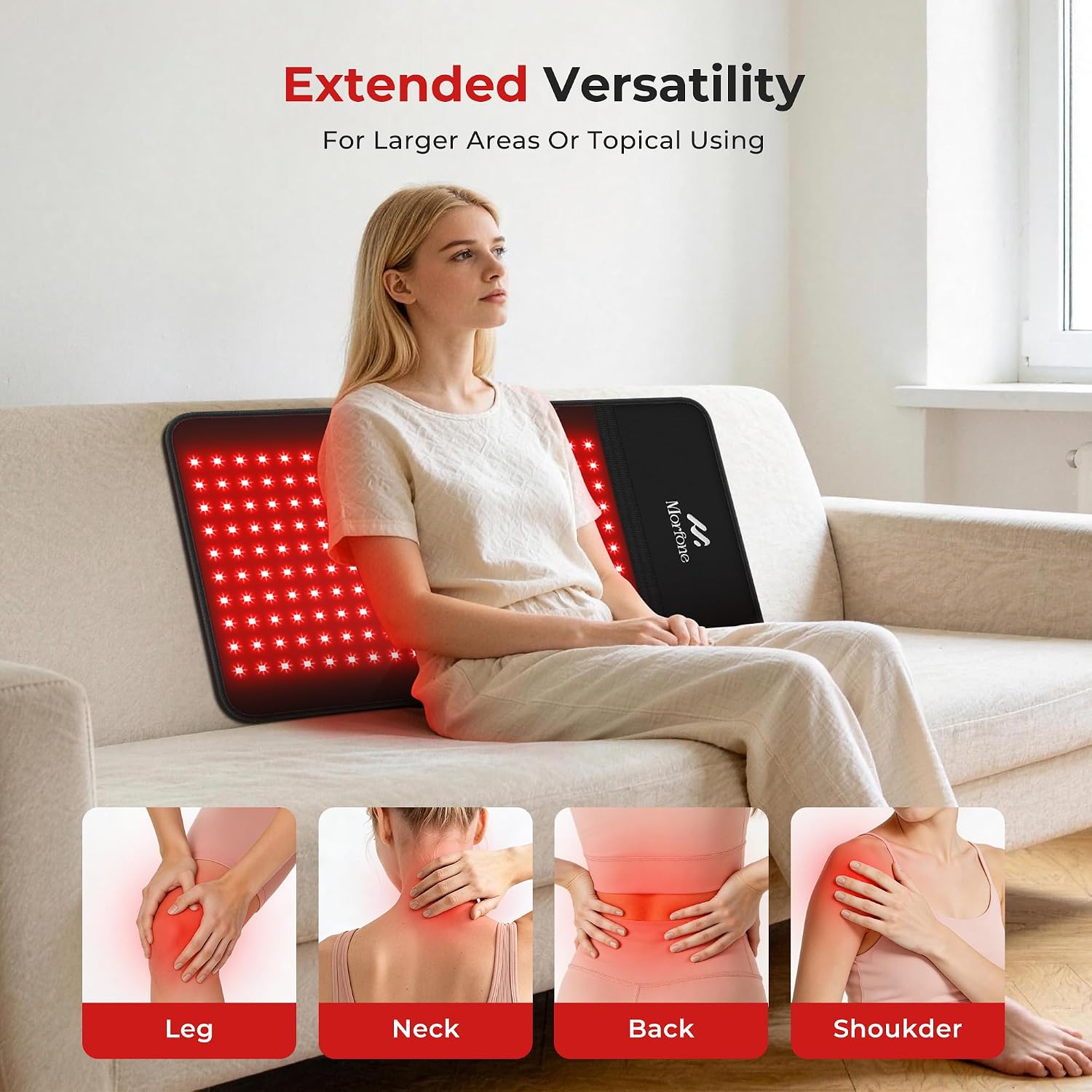 Thumbnail 3 de Morfone Cordless Red Light Pad 24" x 12" – Portable Dual-Wrequency Infrared Therapy with Built-in Battery