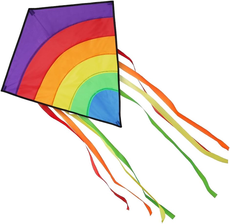 Thumbnail 4 de Aomig regenboogvlieger in ruitvorm, 65 x 75 cm, polyester en glasvezel
