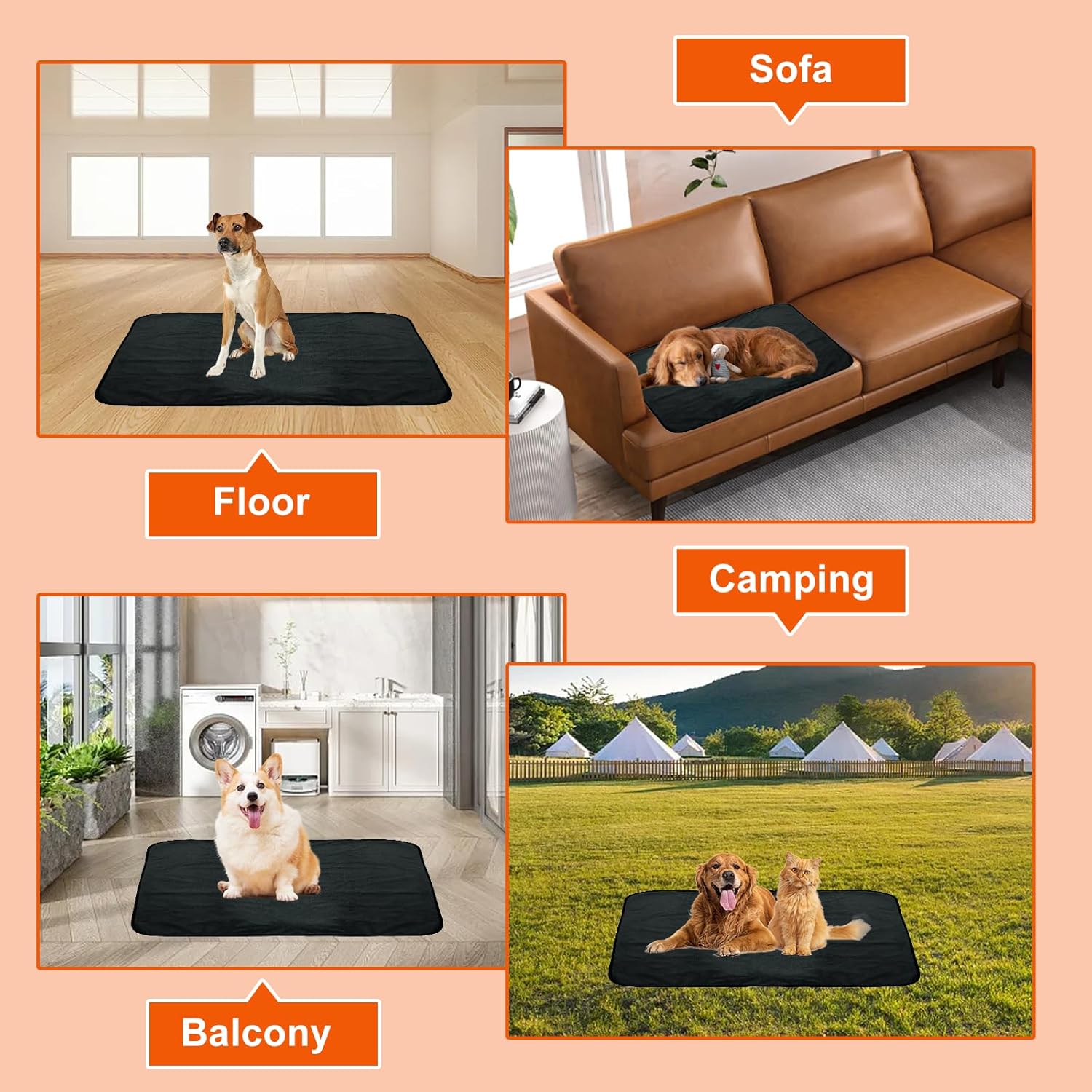 Thumbnail 6 de YBCCBY Waterproof Dog Blanket (100 x 70 cm) – Foldable Plush Pet Blanket with Collapsible Dog Bowl, Anti-Slip Bottom and Storage Bag
