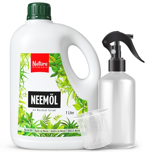 Natura Germania Neemöl 500ml – Mit Waschnussextrakt, Sprühflasche & Messbecher