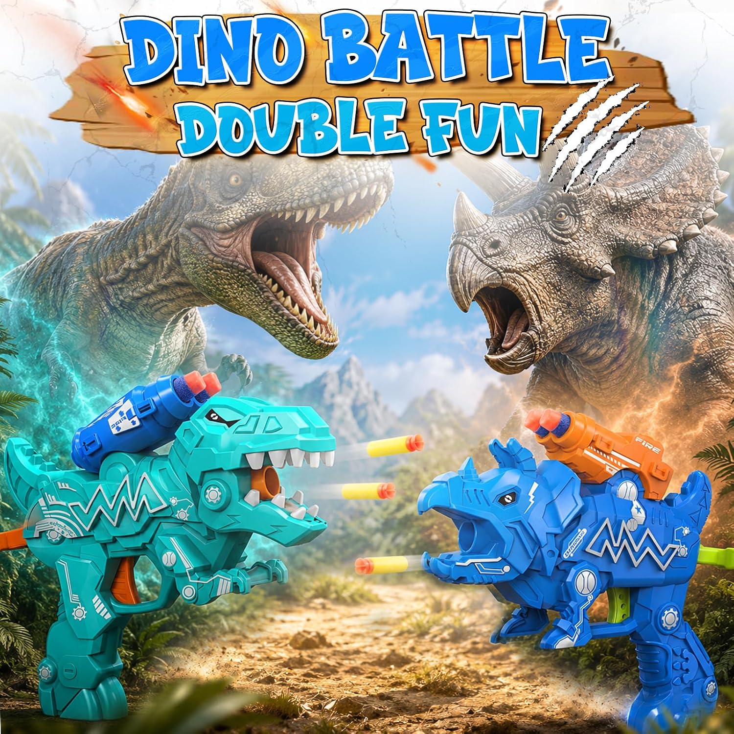 Detalle 2 de Happitry Dinosaur Toy Blasters, 2-Pack