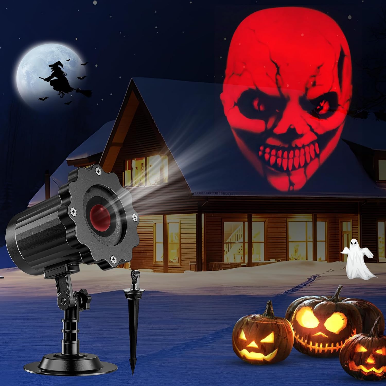 Detalle de Beforalla SE369-21 Halloween Projector Light, Red 3D Dynamic Skull