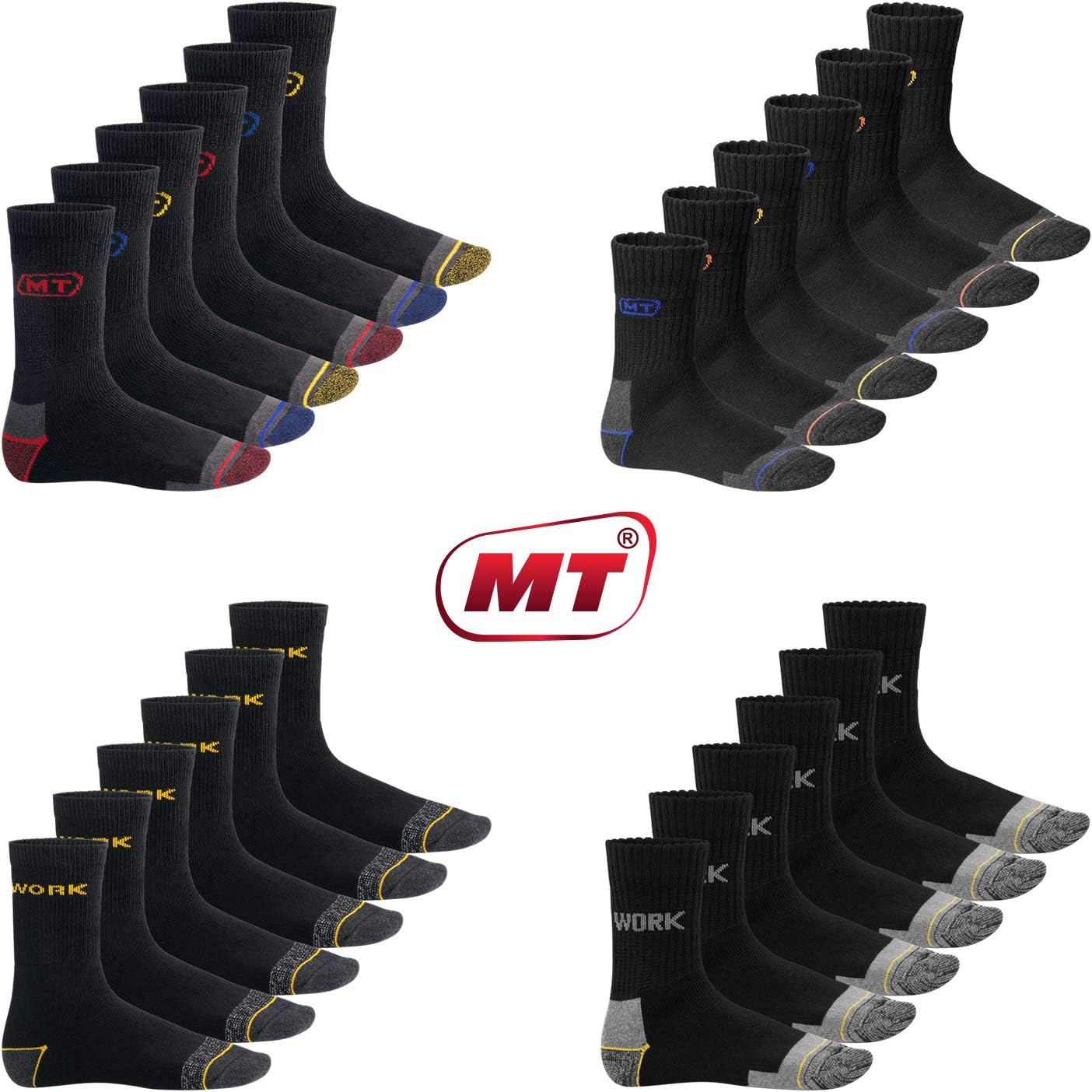 Thumbnail 4 de MT Men's Work and Leisure Socks, Reinforced Heel and Toe, Terry Sole