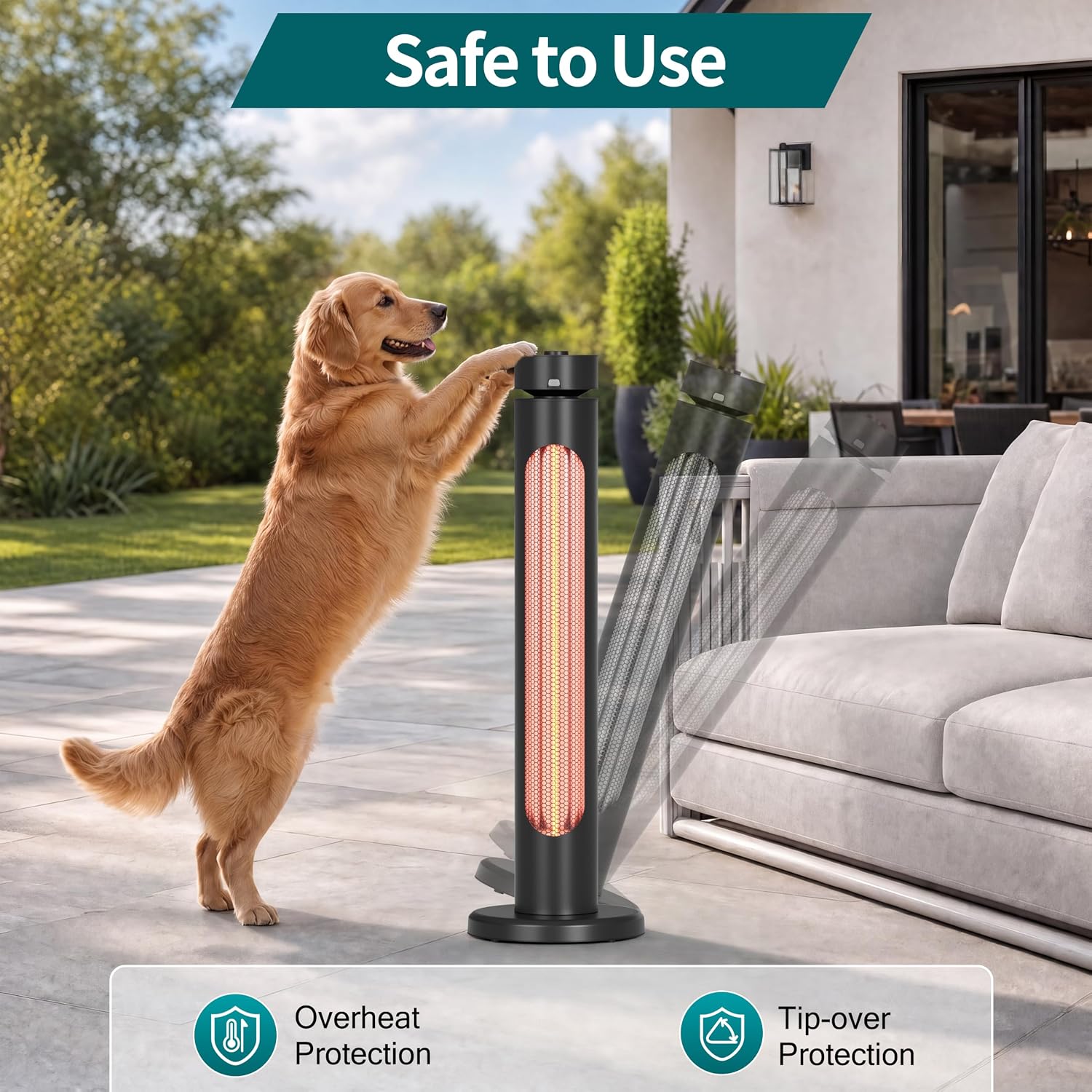 Thumbnail 6 de Sundate T08-GR15YDU 1500W Infrared Patio Heater with 8 Heat Levels