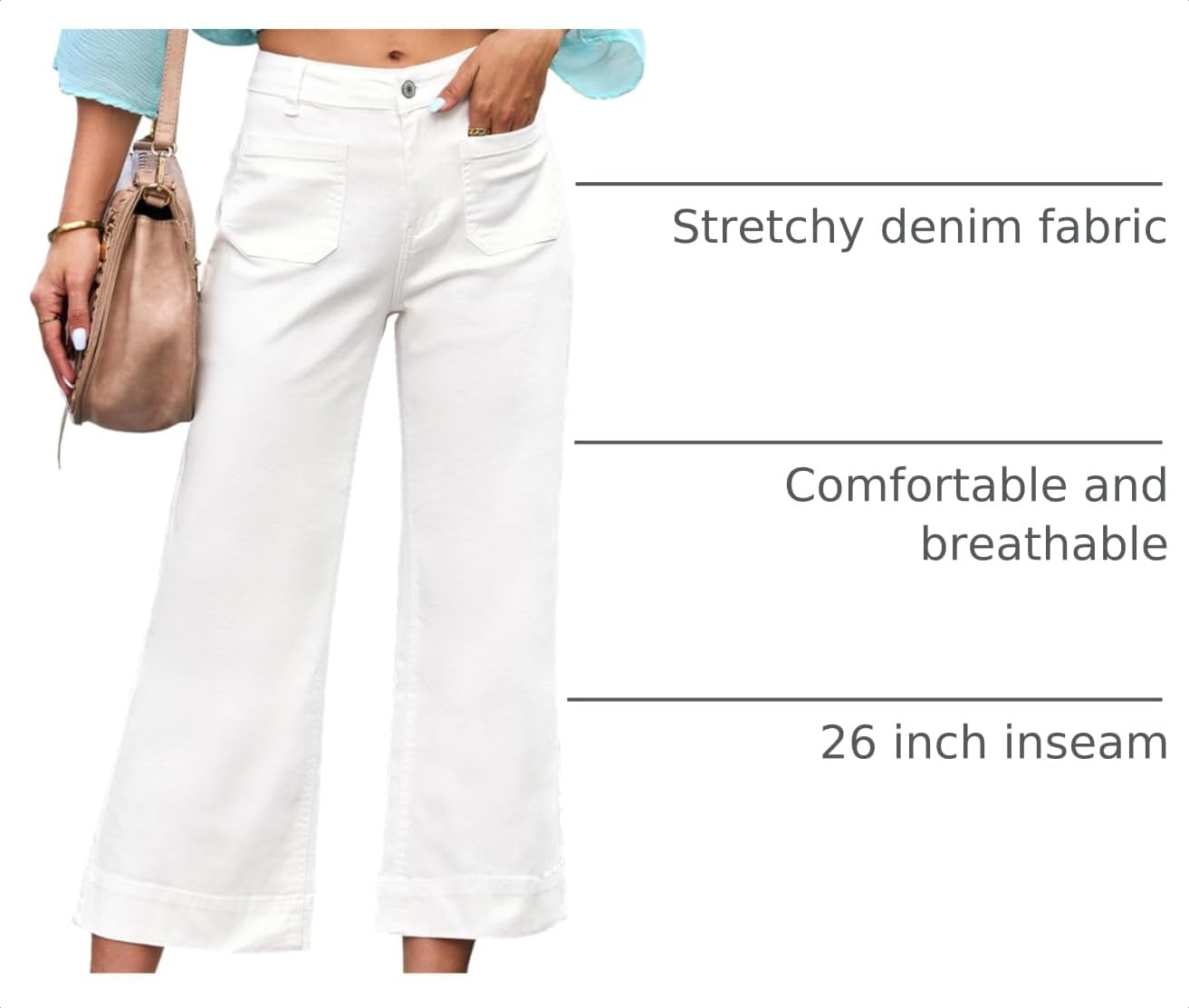 Detalle 2 de luvamia Wide Leg Jeans with 26 inch inseam