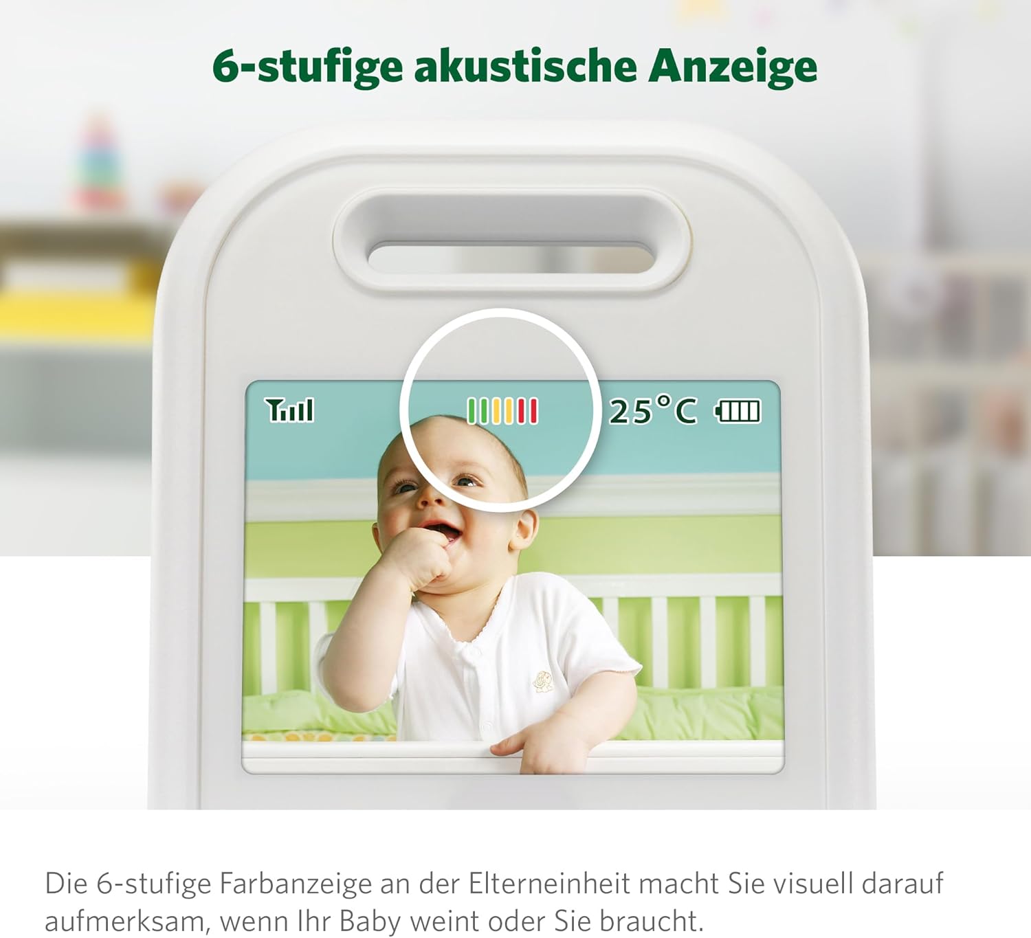 Detalle de LeapFrog LF2513 Video Baby Monitor No WiFi – 2,8 Zoll IPS LCD, Pan & Tilt, Nachtsicht, 300 m Reichweite