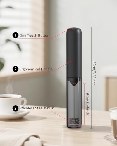 Thumbnail 2 de CIRCLE JOY Rechargeable Milk Frother Handheld with Dual Coil Whisk Head — Black