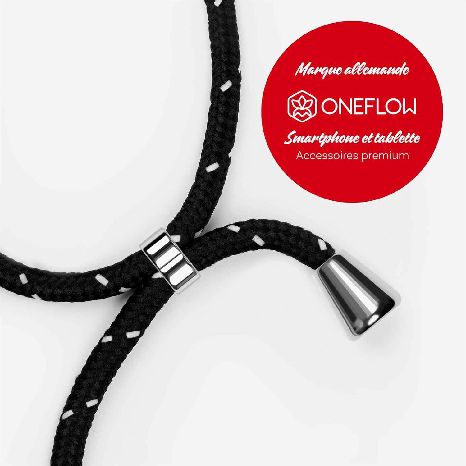 Thumbnail 2 de OneFlow Coque Tactile pour Samsung Galaxy A51 : protection 360° avec cordon amovible (Noir Argent)