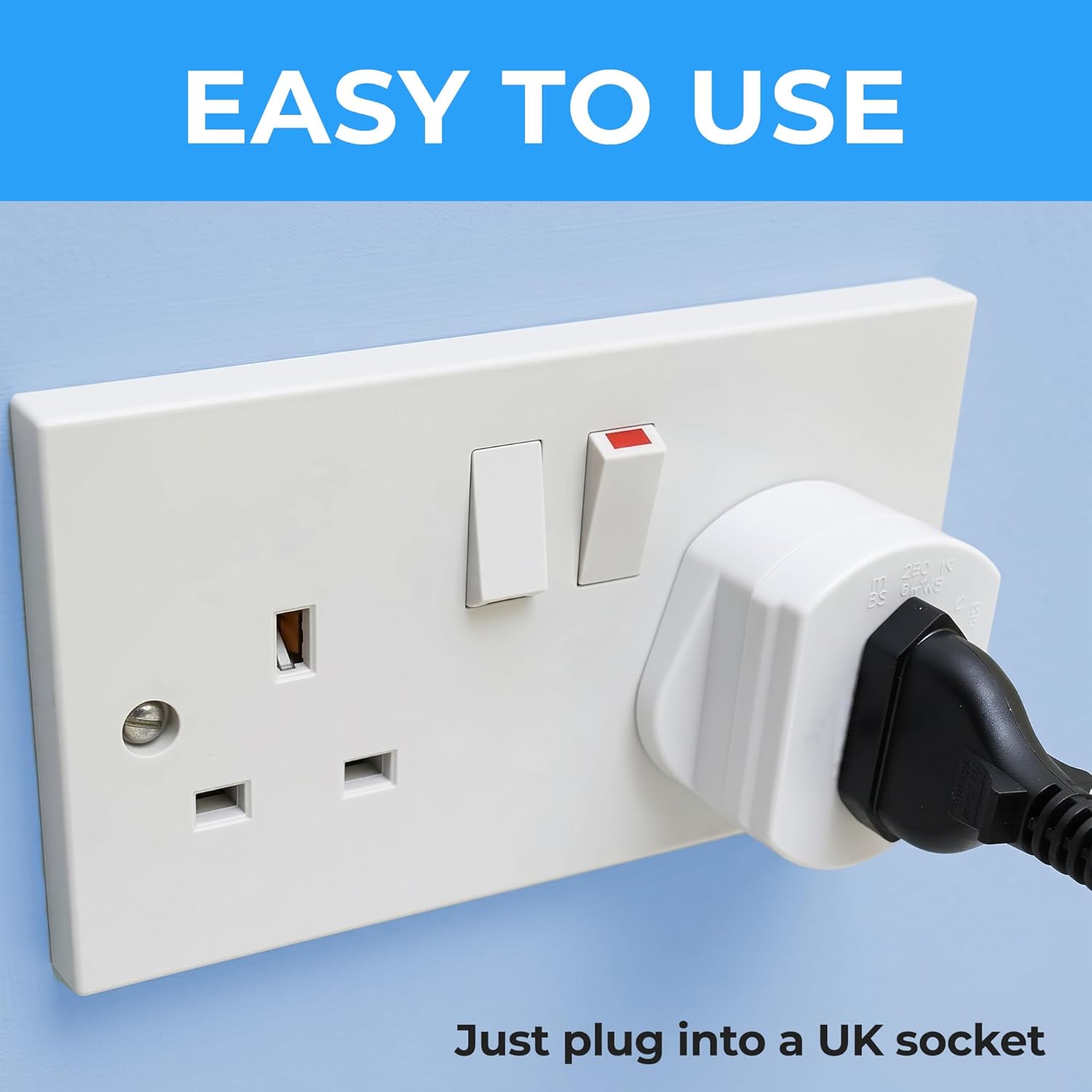 Detalle de 2 Pack UK Electric Toothbrush & Shaver Plug Adapter (2-Pin to 3-Pin) with 1A Fuse & Safety Shutters – for Oral-B, Braun, Philips & more