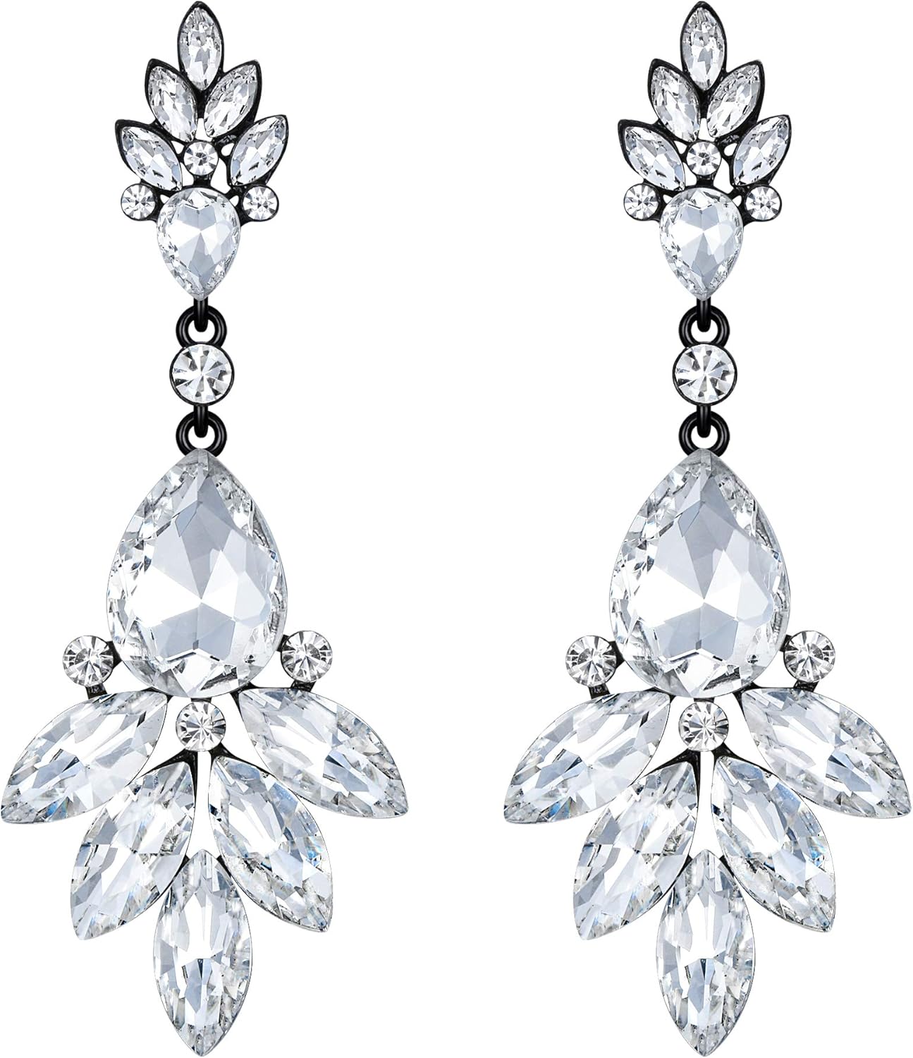 Thumbnail 6 de EVER FAITH Boucles d'Oreilles Pendant Femme - Goutte d'Eau en Cristal Autrichien