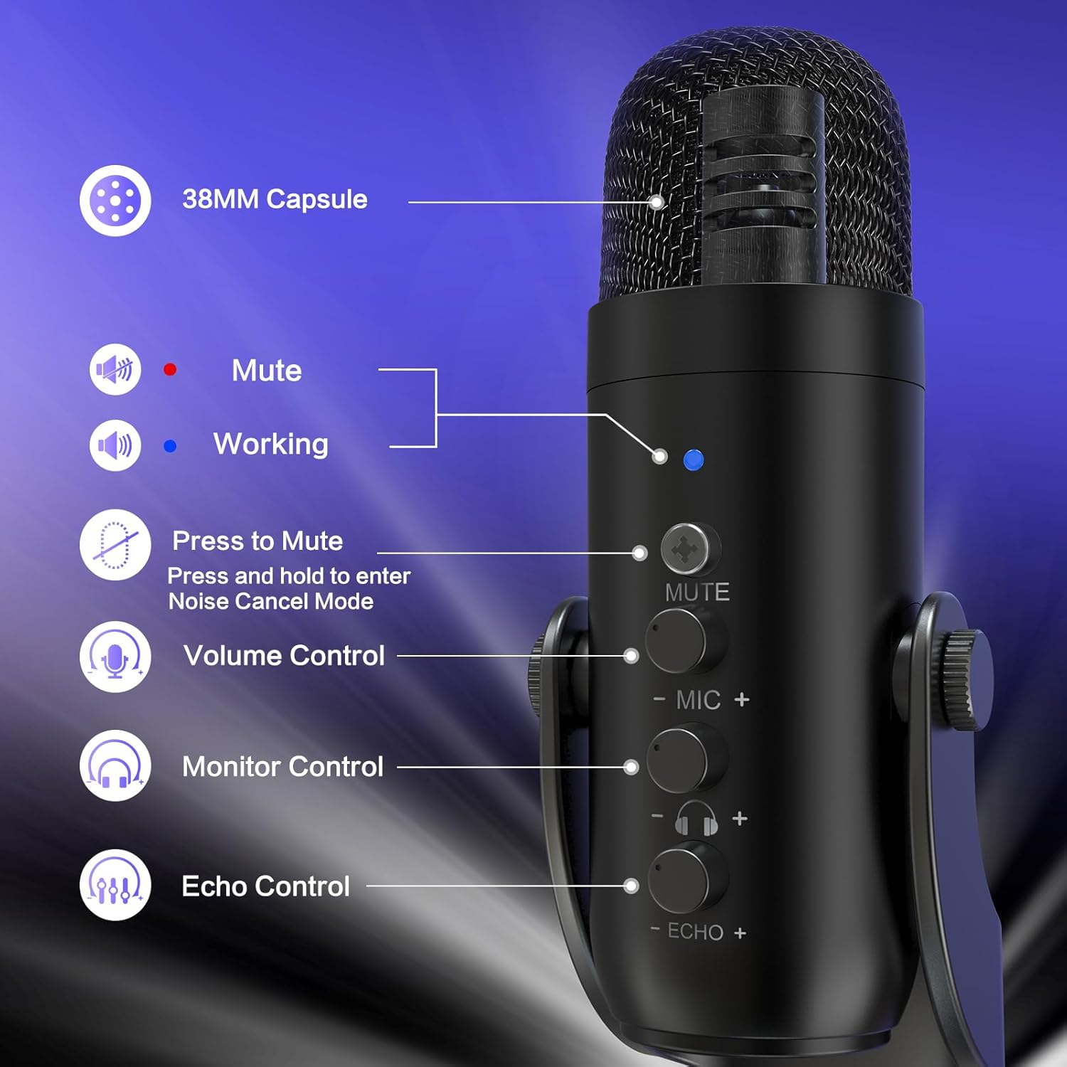 Detalle 2 de ZealSound K66 USB Podcast Microphone