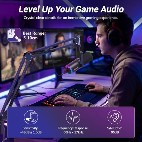 Thumbnail 2 de TONOR Dynamic Gaming Microphone XLR/USB Mic with AI Noise Cancellation