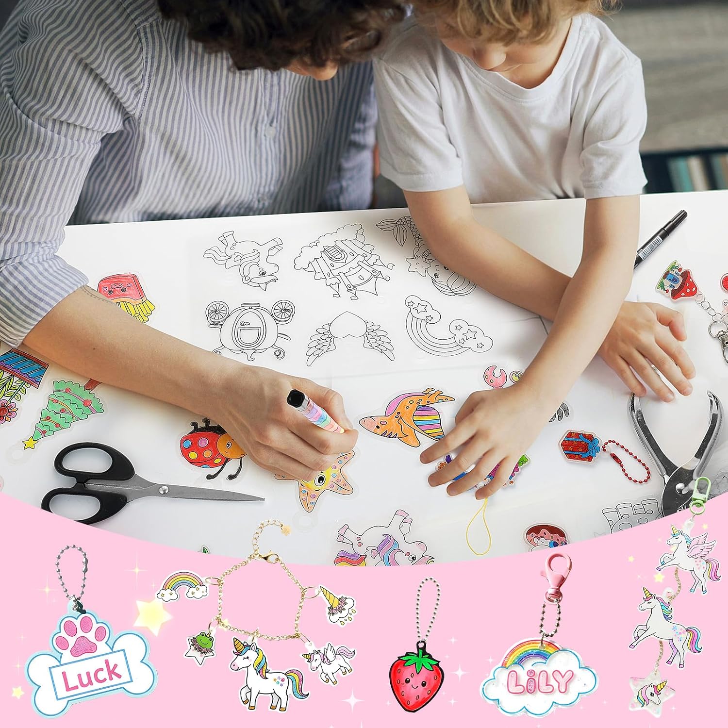 Thumbnail 6 de Funtopia Schrumpffolie-Set mit 201 Teilen – vorgeschnittene Motive, Blanko-Folien & Zubehör