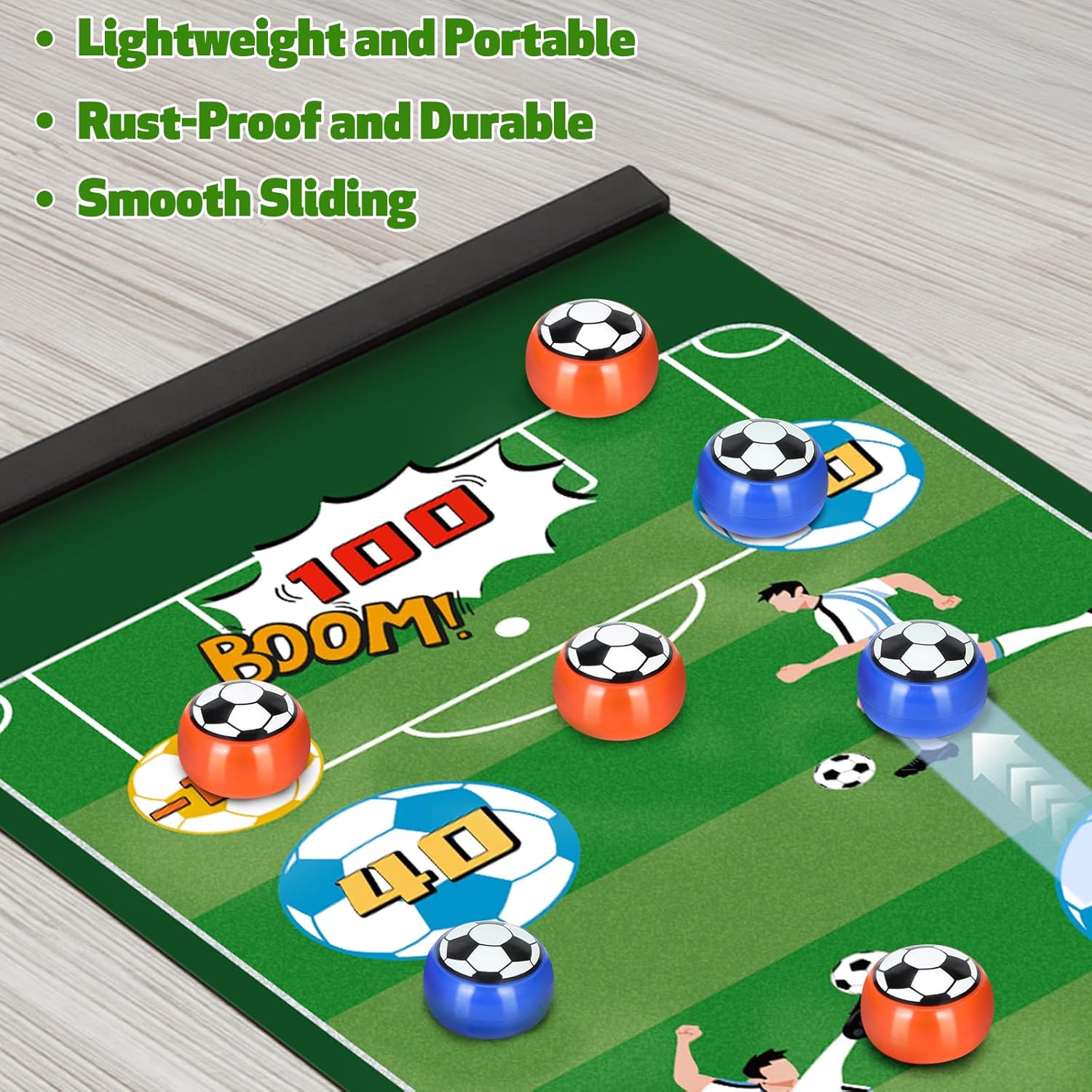 Thumbnail 4 de Tabletop Football Game: mini table soccer with 10 balls for indoor family fun