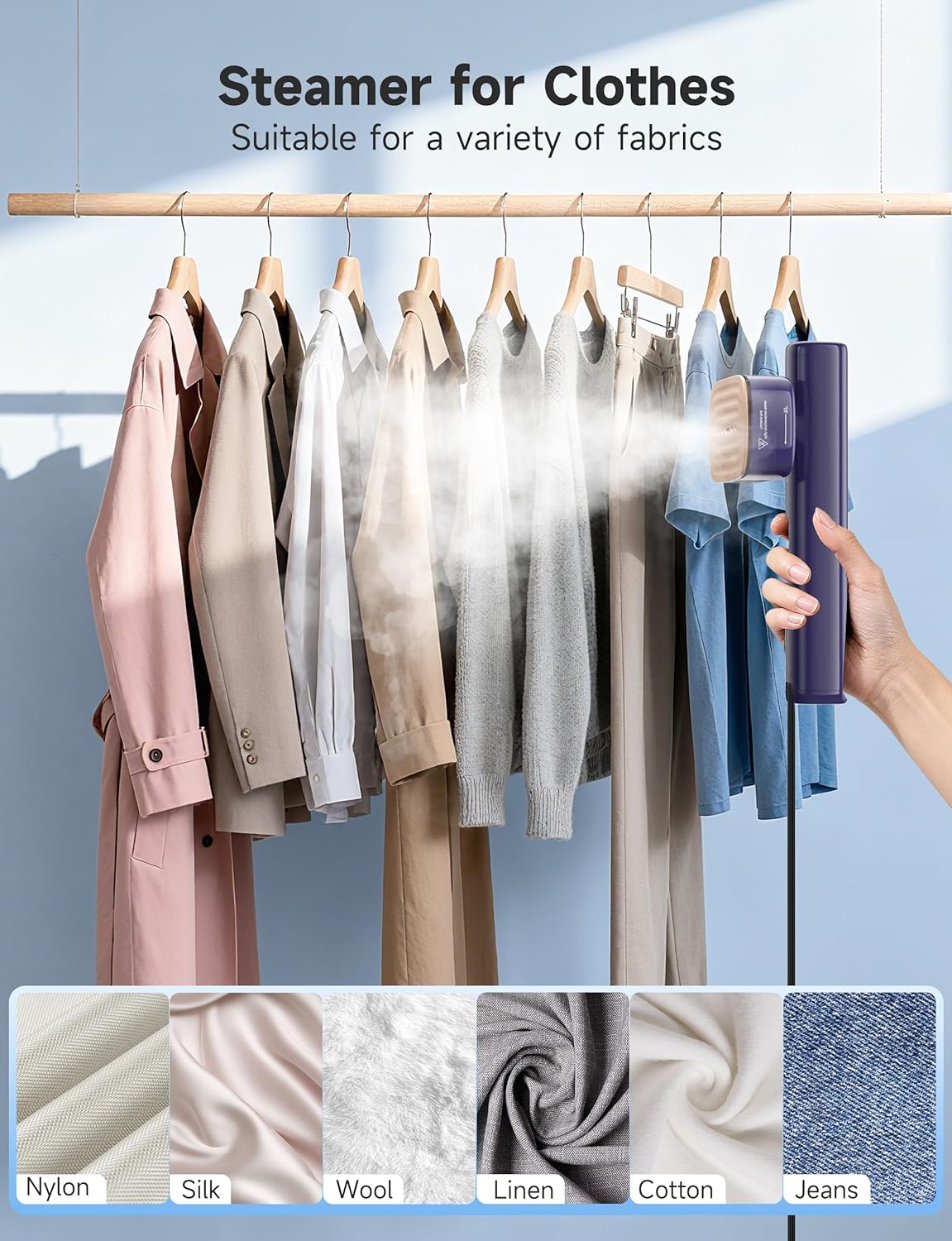 Thumbnail 3 de Sundu 2-in-1 Portable Steamer Iron for Clothes (Blue) – 15s fast heat-up, 4 modes