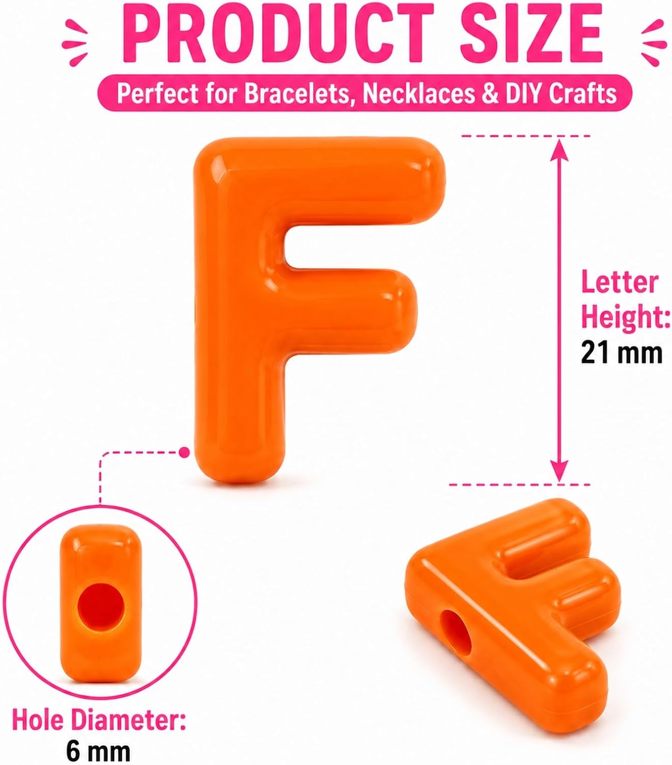 Detalle de UIVALGIC Chunky Letter Beads, 21mm