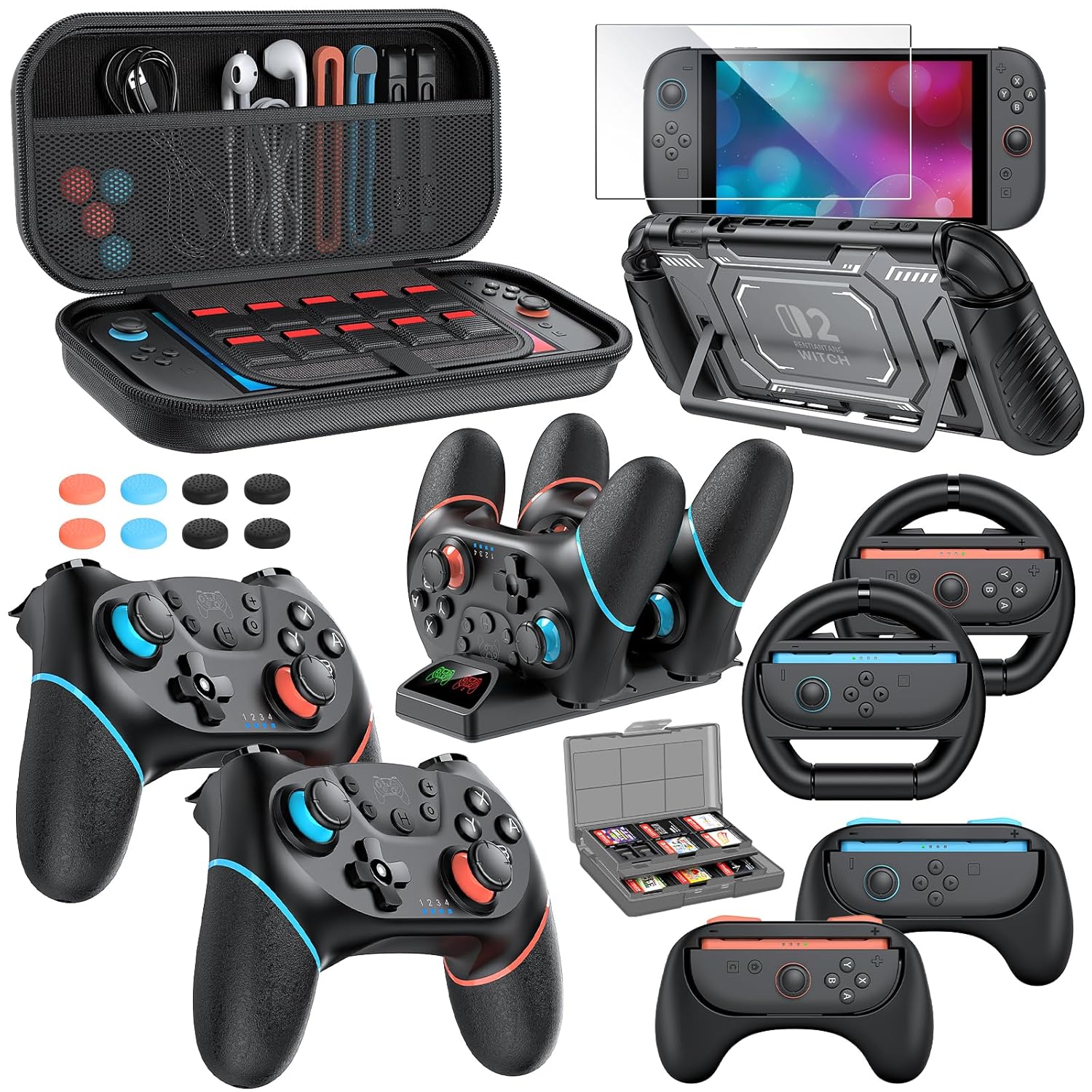 Detalle de MENEEA Switch 2 Pro Accessories Bundle 21‑in‑1